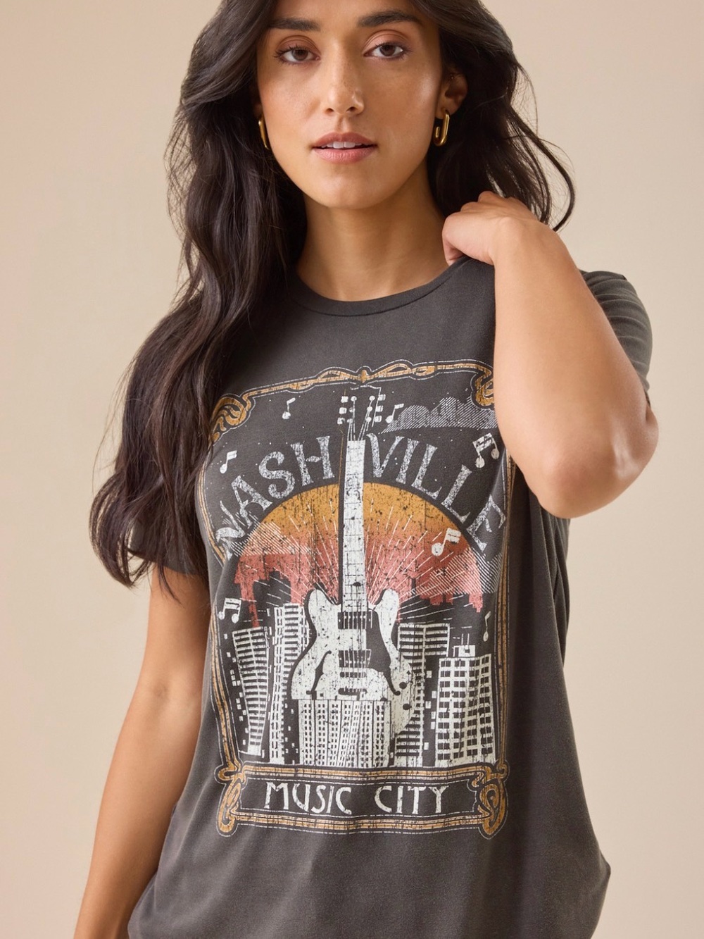 Nashville Music City Graphic Tee - Gray